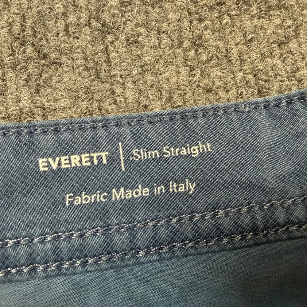 AG Adriano Goldschmied Everett Slim Straight Pants Men 36x34 Blue Italian Fabric
